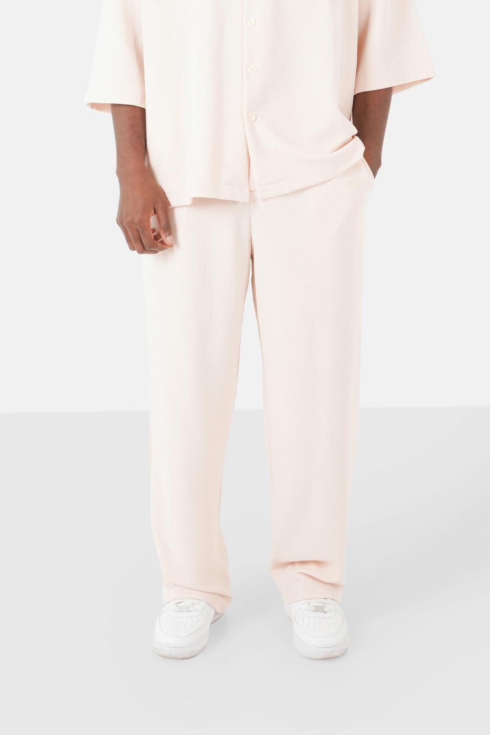 sixth june Pantalon texturé logo Beige
