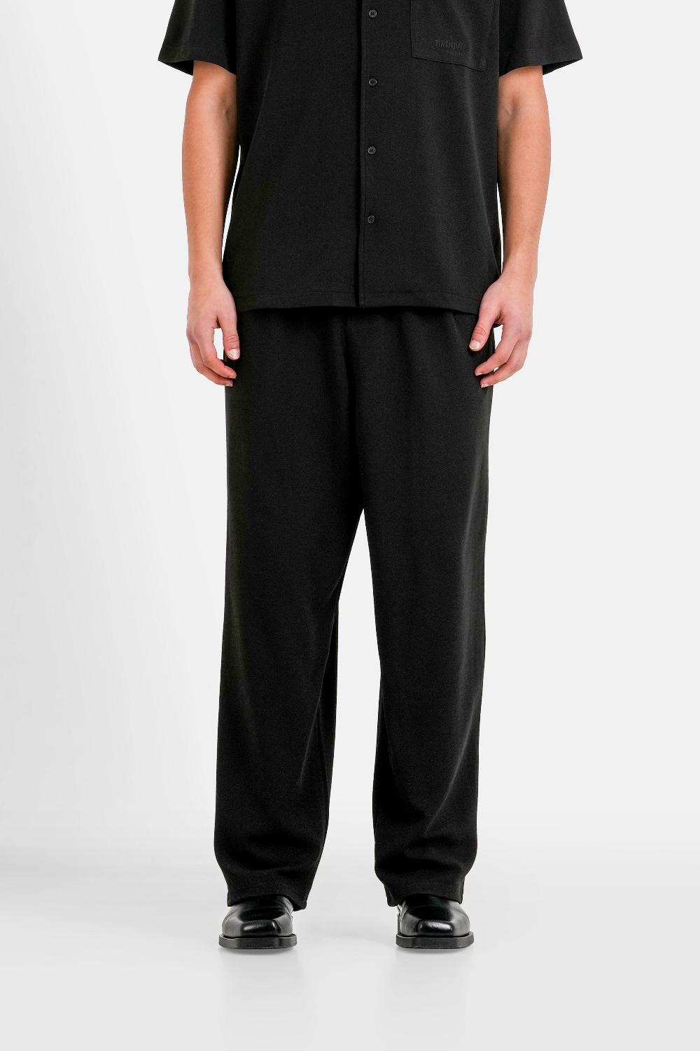 sixth june Pantalon texturé logo Noir