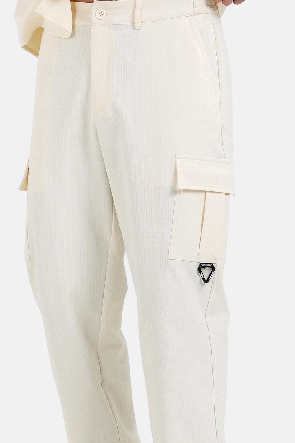 Sixth June Pantalon Texturé Utility Blanc Cassé
