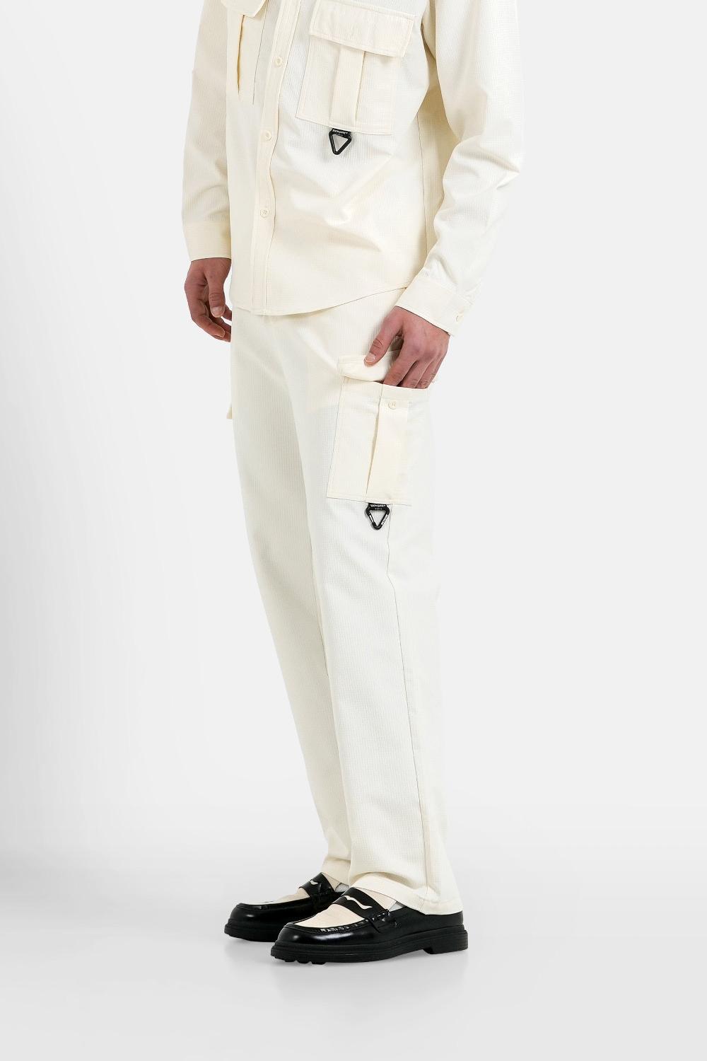 Sixth June Pantalon Texturé Utility Blanc Cassé