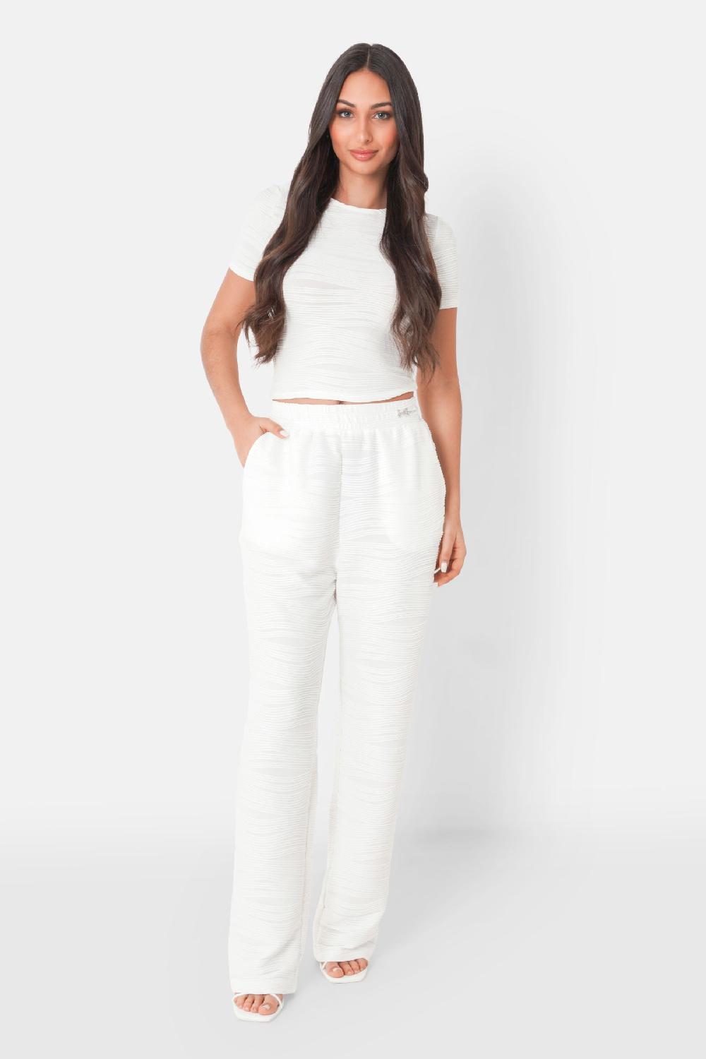 Sixth June Pantalon Texturé Wavy Bijou Blanc