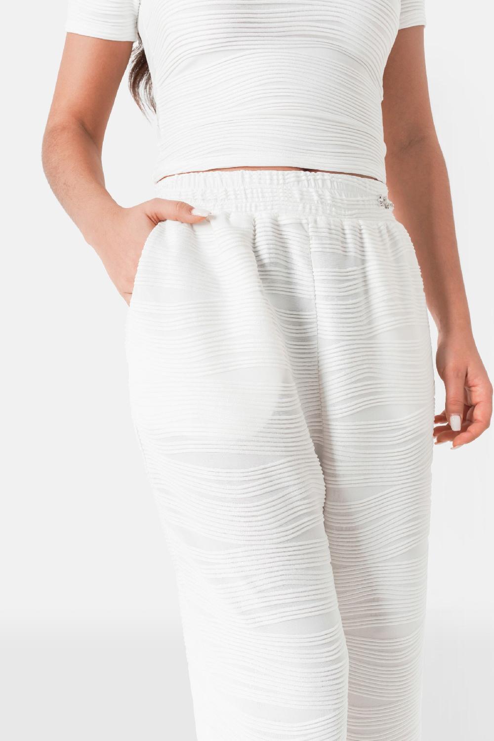 Sixth June Pantalon Texturé Wavy Bijou Blanc