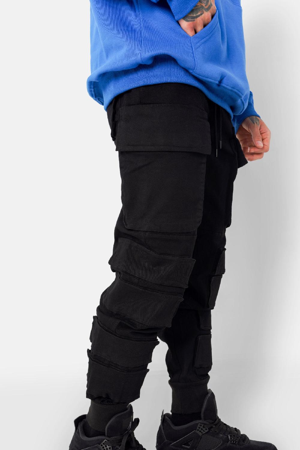 Sixth June Pantalon Utilitaire Cargo Relief Noir