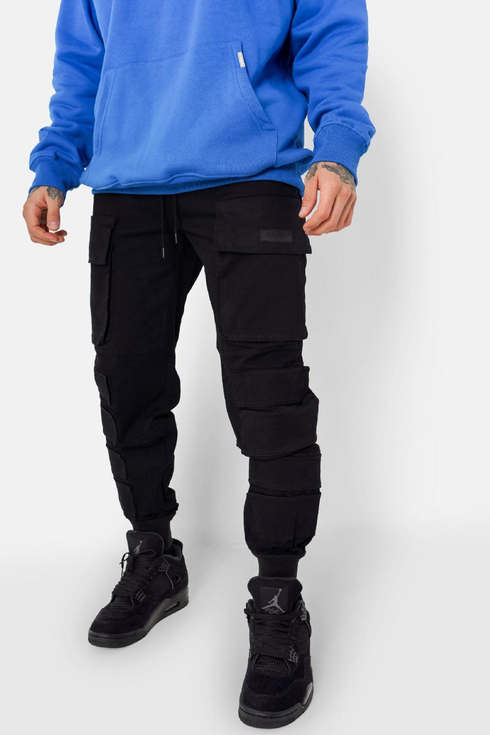 Sixth June Pantalon Utilitaire Cargo Relief Noir