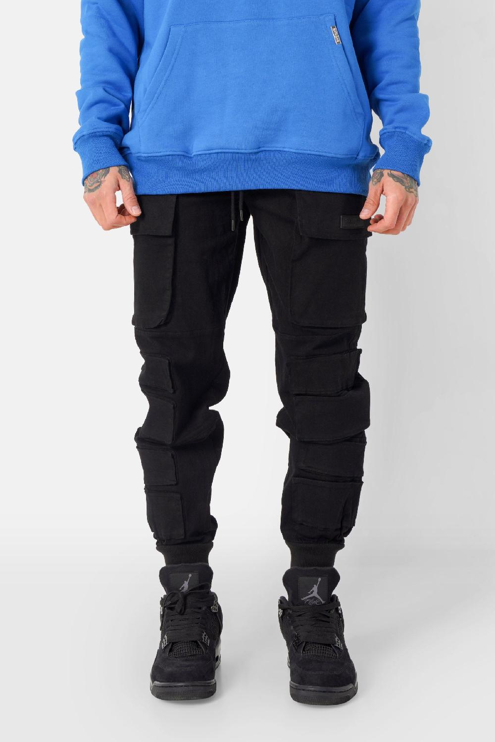 sixth june Pantalon utilitaire cargo relief Noir