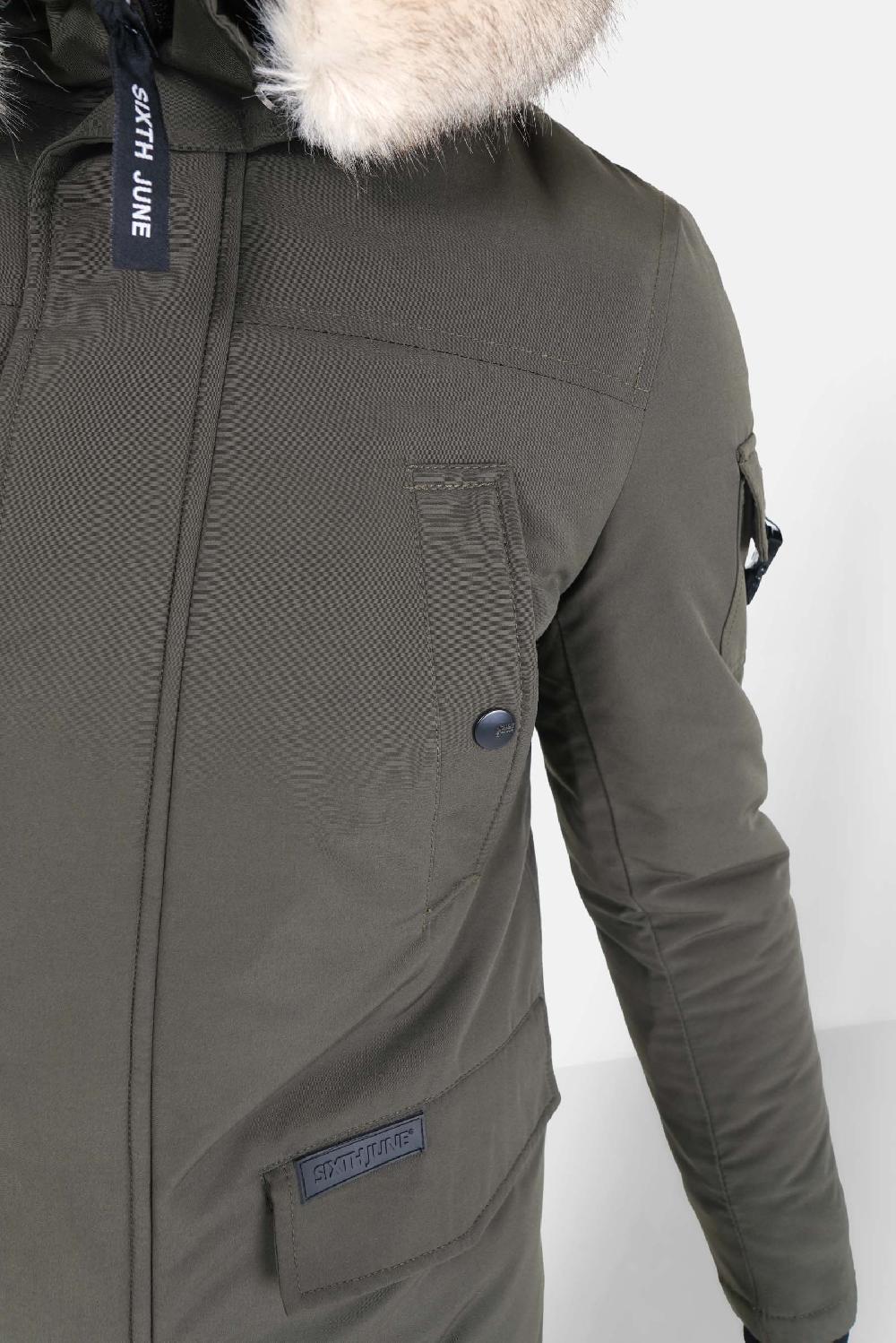 Sixth June Parka Fourrure Déperlante Vert Kaki