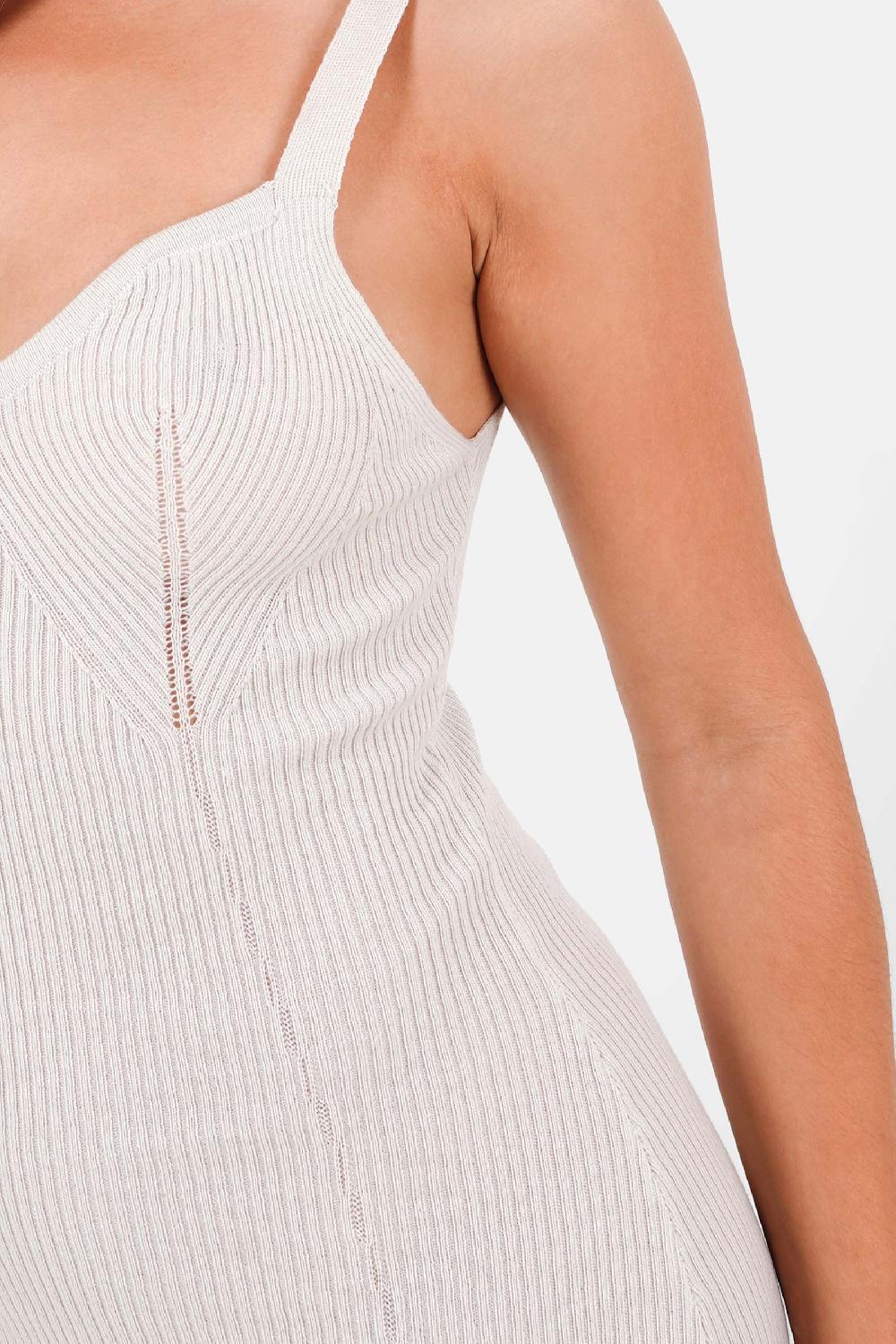 Sixth June Robe Maille Bijou Dos Beige