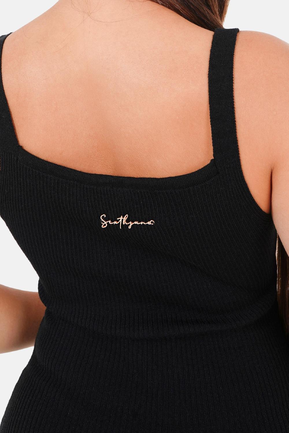 Sixth June Robe Maille Bijou Dos Noir