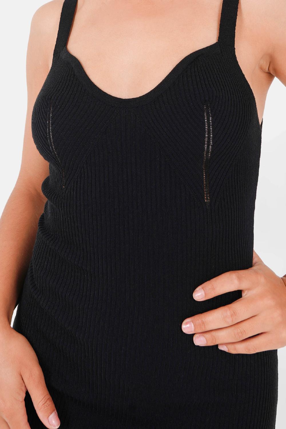 Sixth June Robe Maille Bijou Dos Noir