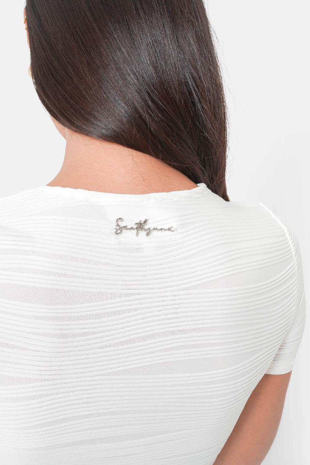 Sixth June Robe Texturé Wavy Bijou Blanc