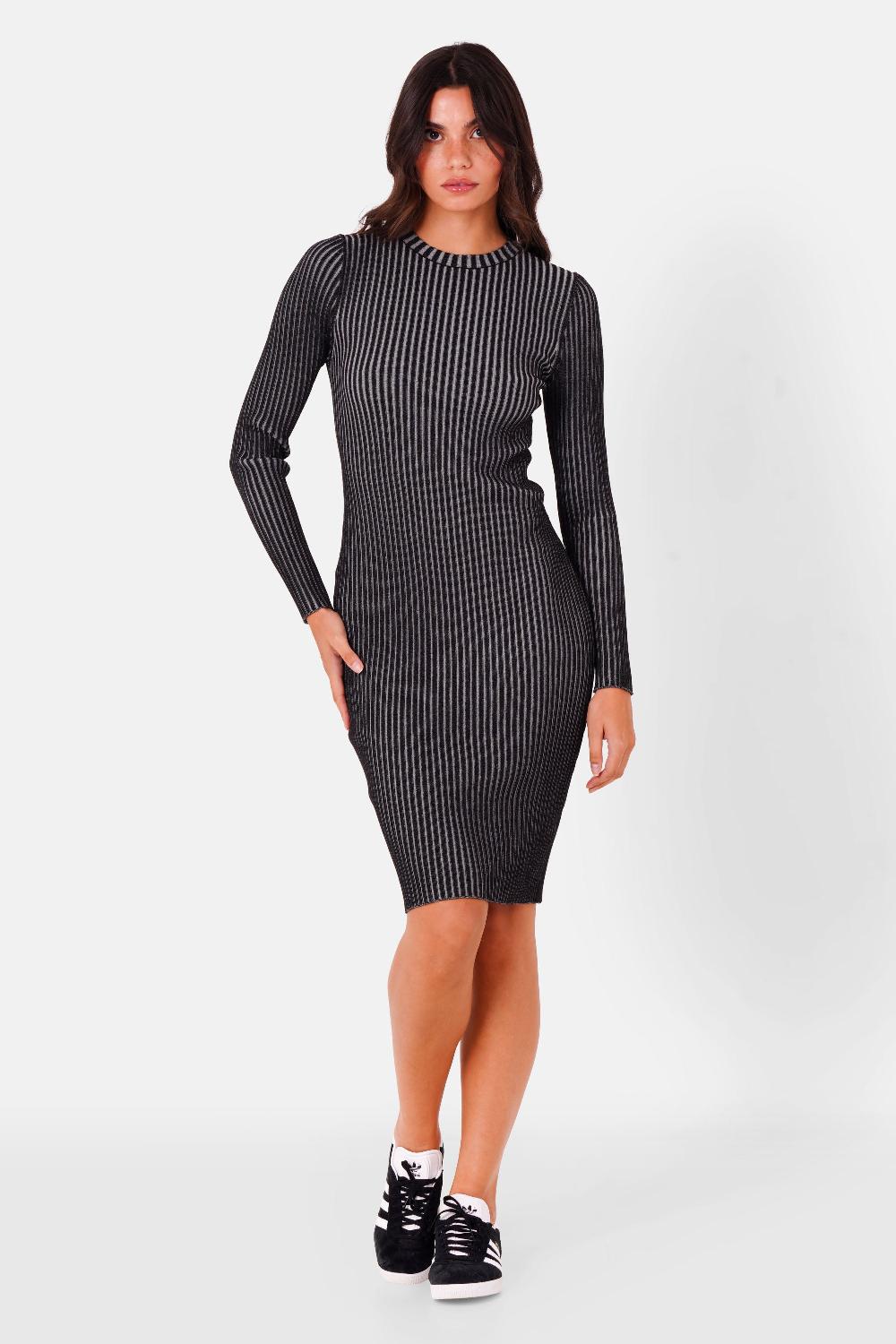 Sixth June Robe Tricot Bijou Bicolore Noir