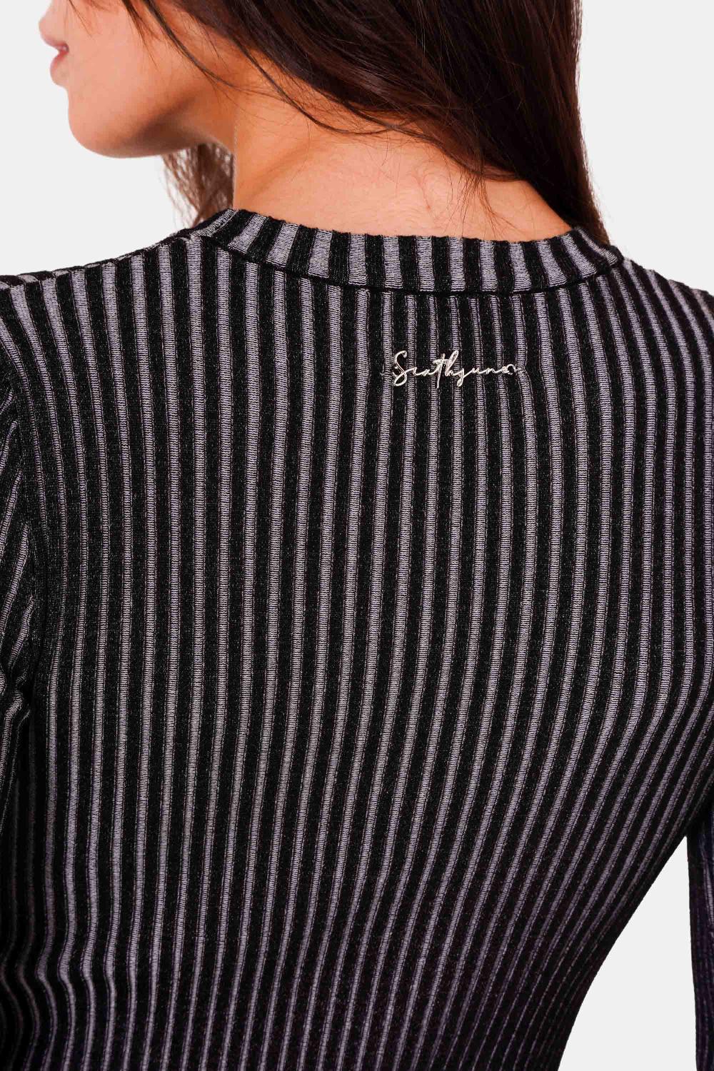 Sixth June Robe Tricot Bijou Bicolore Noir