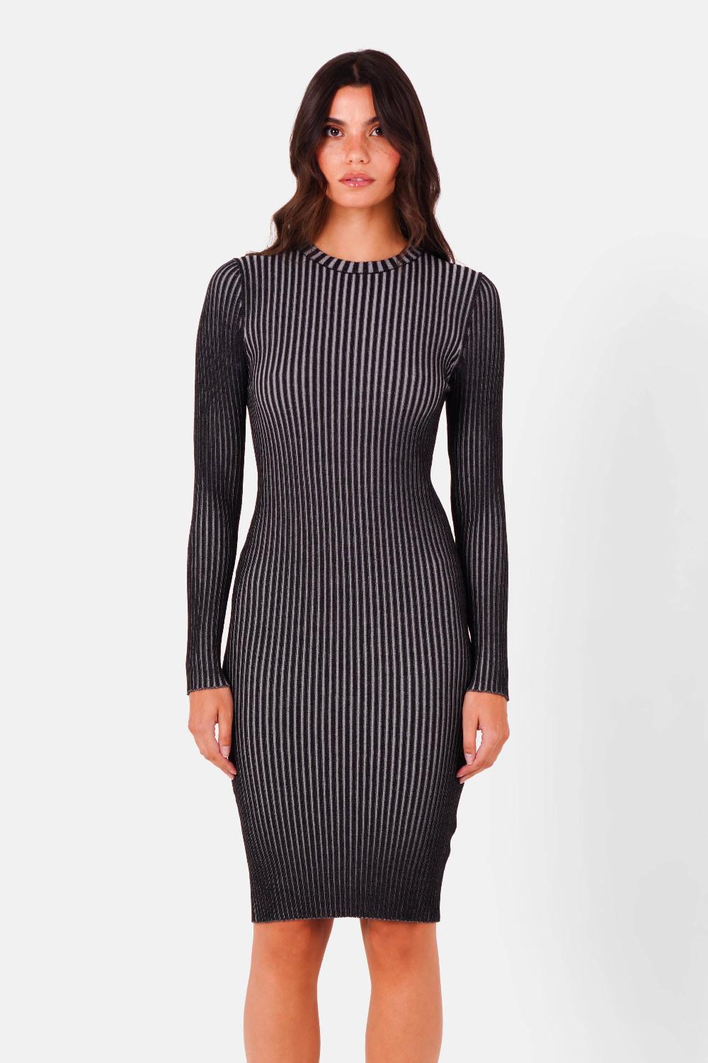 sixth june Robe tricot bijou bicolore Noir