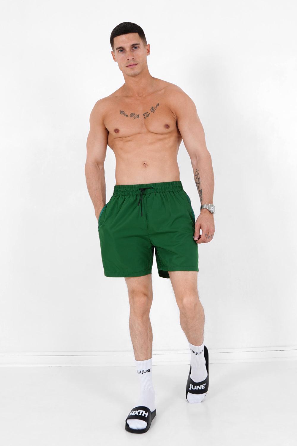 Sixth June Short De Bain Logo Vert Foncé