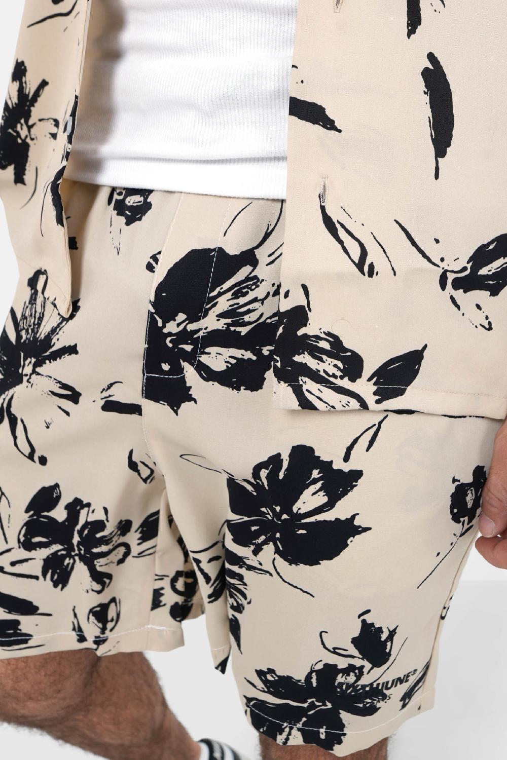 Sixth June Short Fluide Imprimé Floral Beige