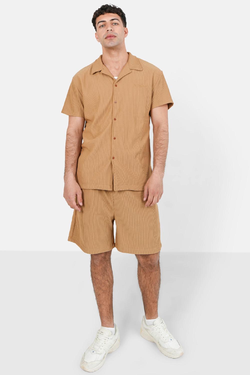 Sixth June Short Fluide Plissé Marron