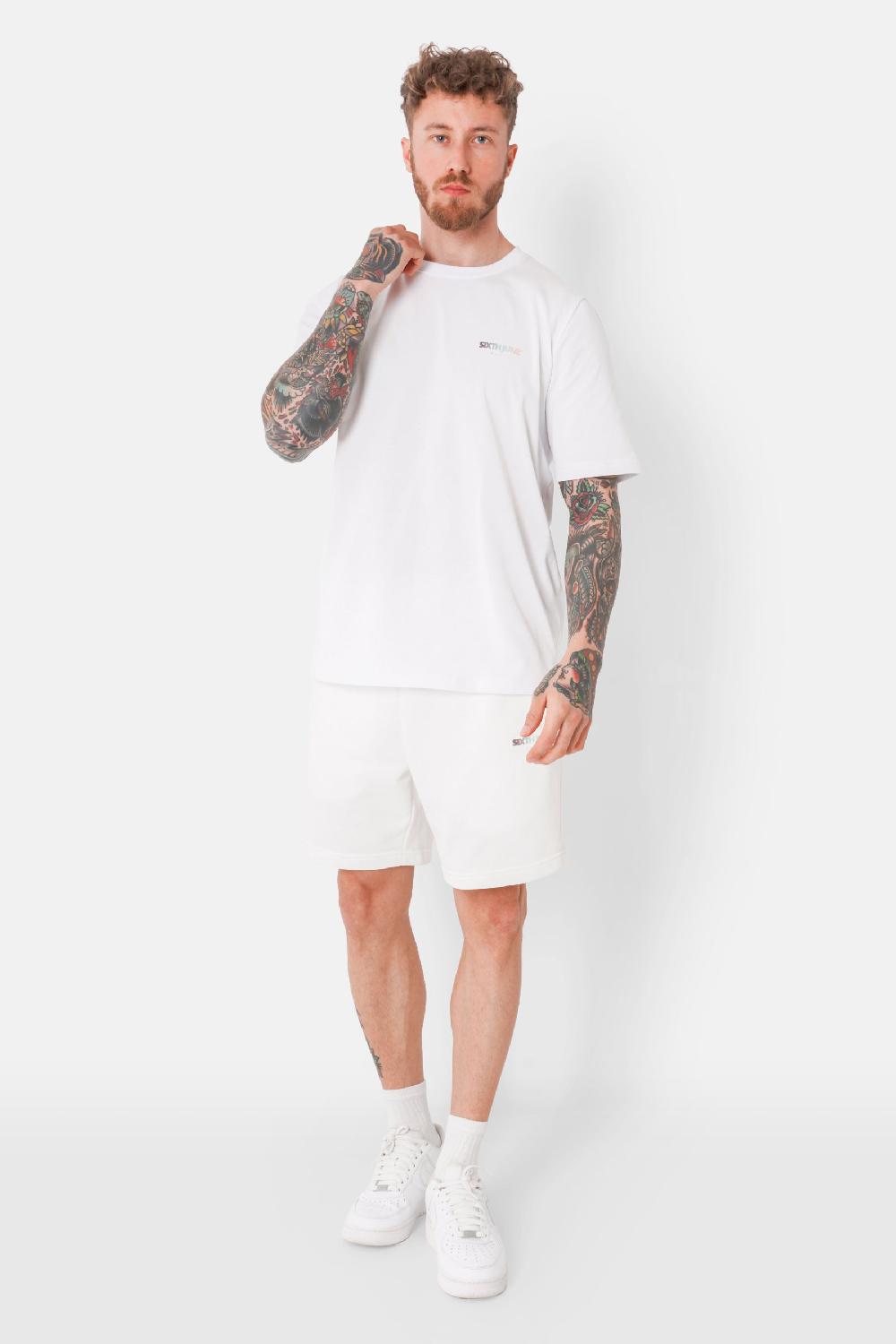 Sixth June Short Imprimé Logo Tie And Dye Blanc
