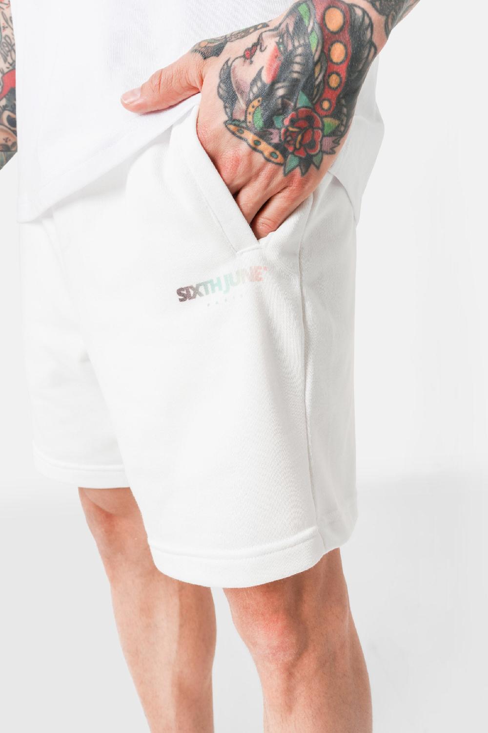 Sixth June Short Imprimé Logo Tie And Dye Blanc