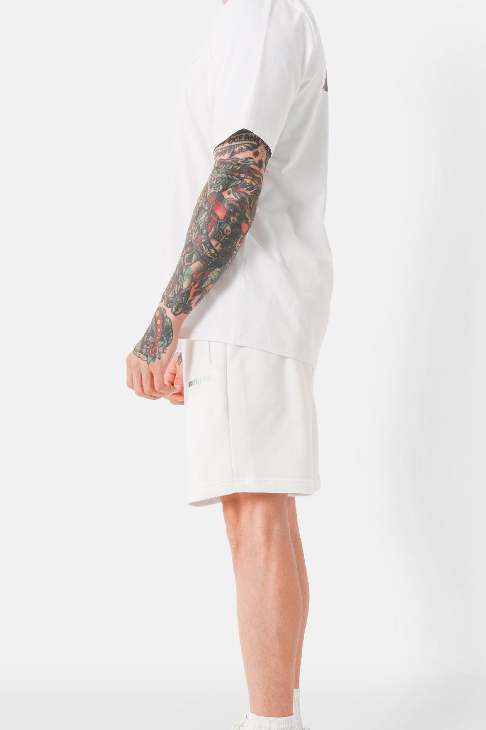 Sixth June Short Imprimé Logo Tie And Dye Blanc