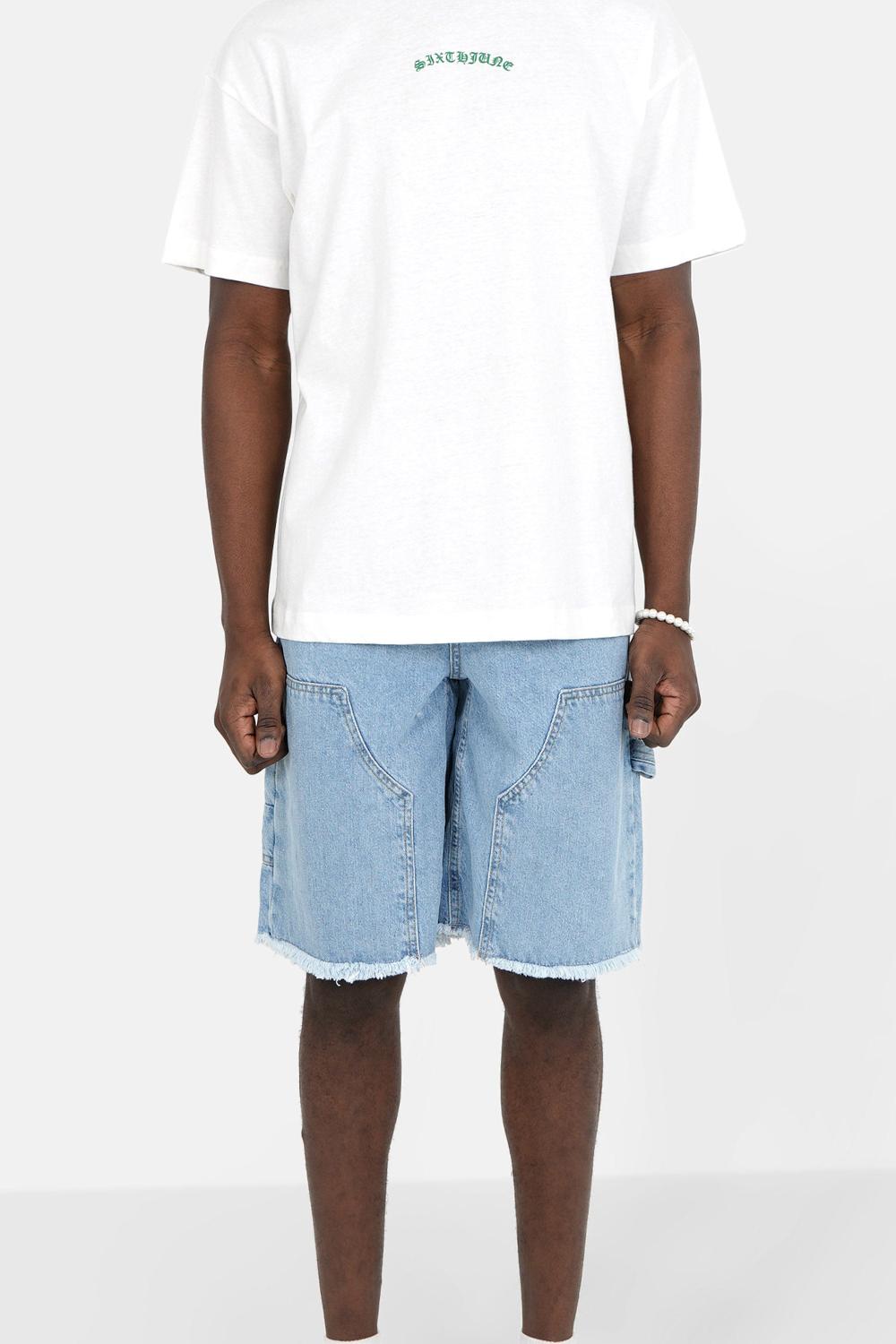 sixth june Short jean carpenter Bleu