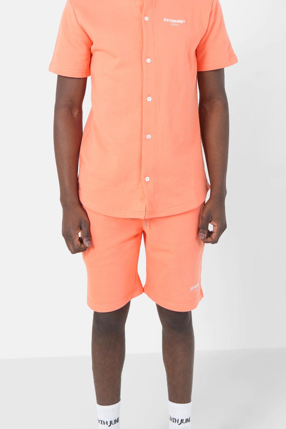 sixth june Short logo brodé Orange