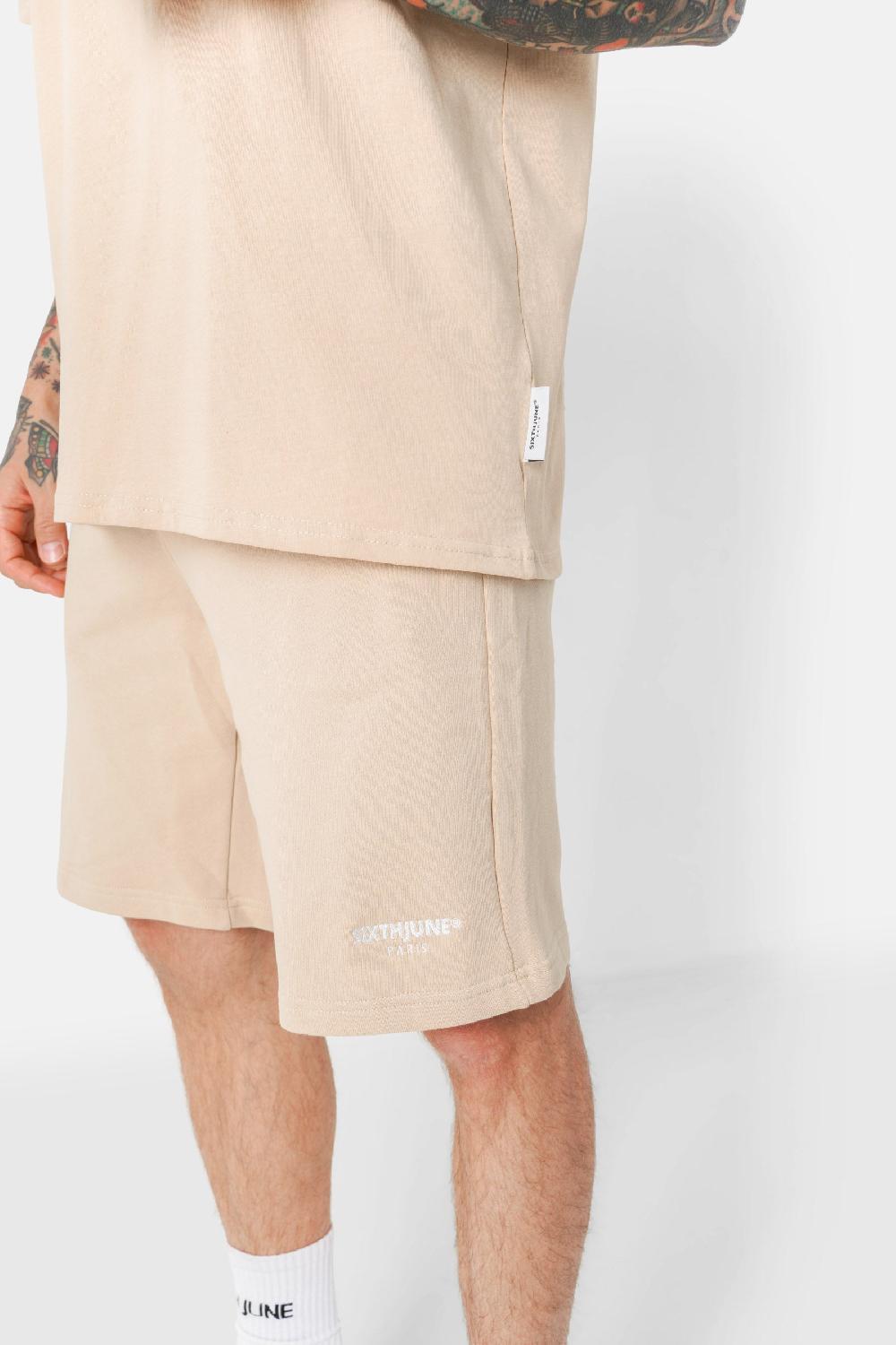 Sixth June Short Logo Brodé Regulier Beige