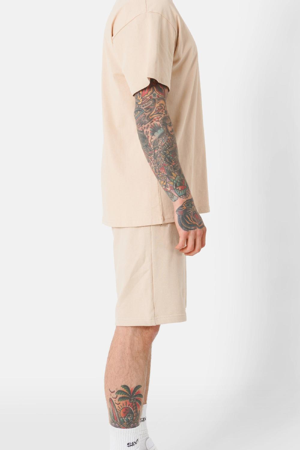 Sixth June Short Logo Brodé Regulier Beige