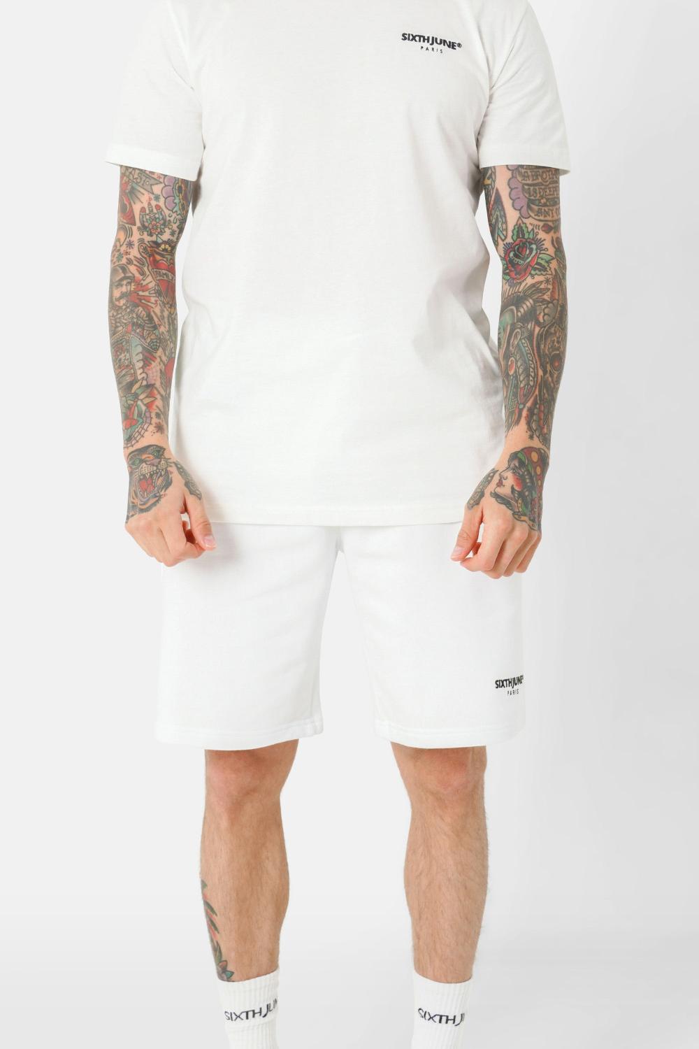 sixth june Short logo brodé régulier Blanc