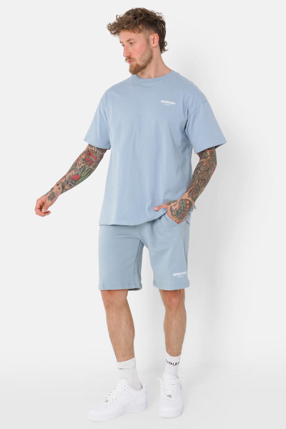 Sixth June Short Logo Brodé Régulier Bleu Clair