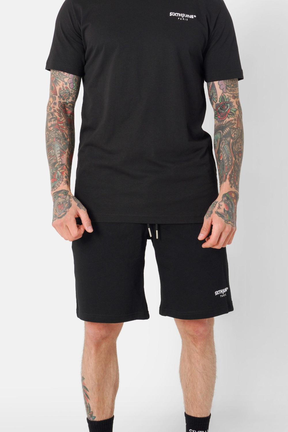 sixth june Short logo brodé régulier Noir