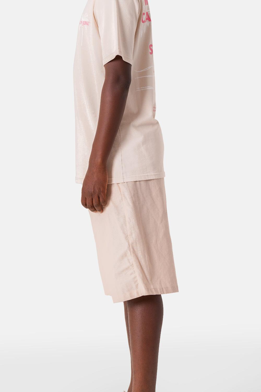 Sixth June Short Logo Broderie Beige