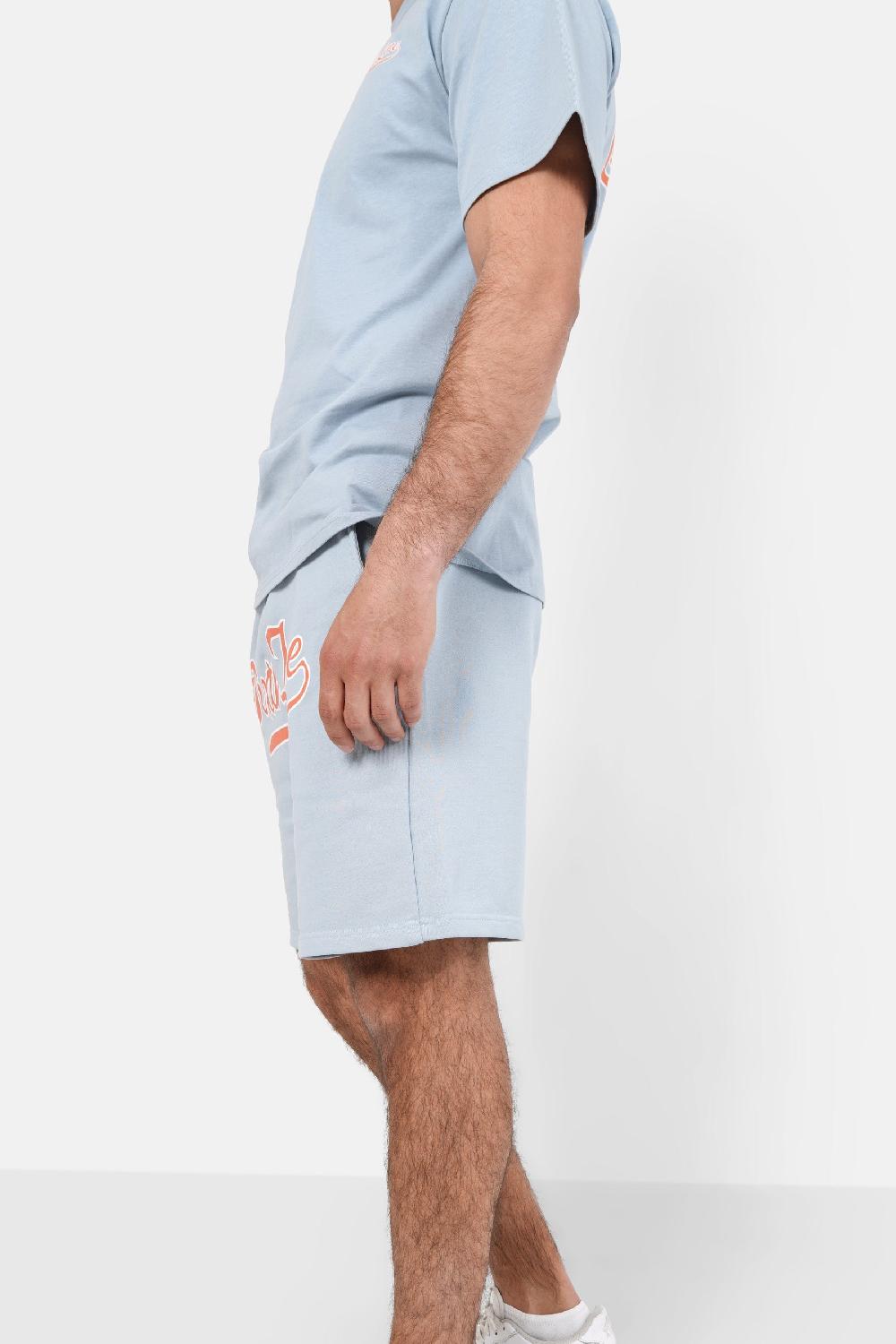Sixth June Short Logo Rétro Bleu Clair
