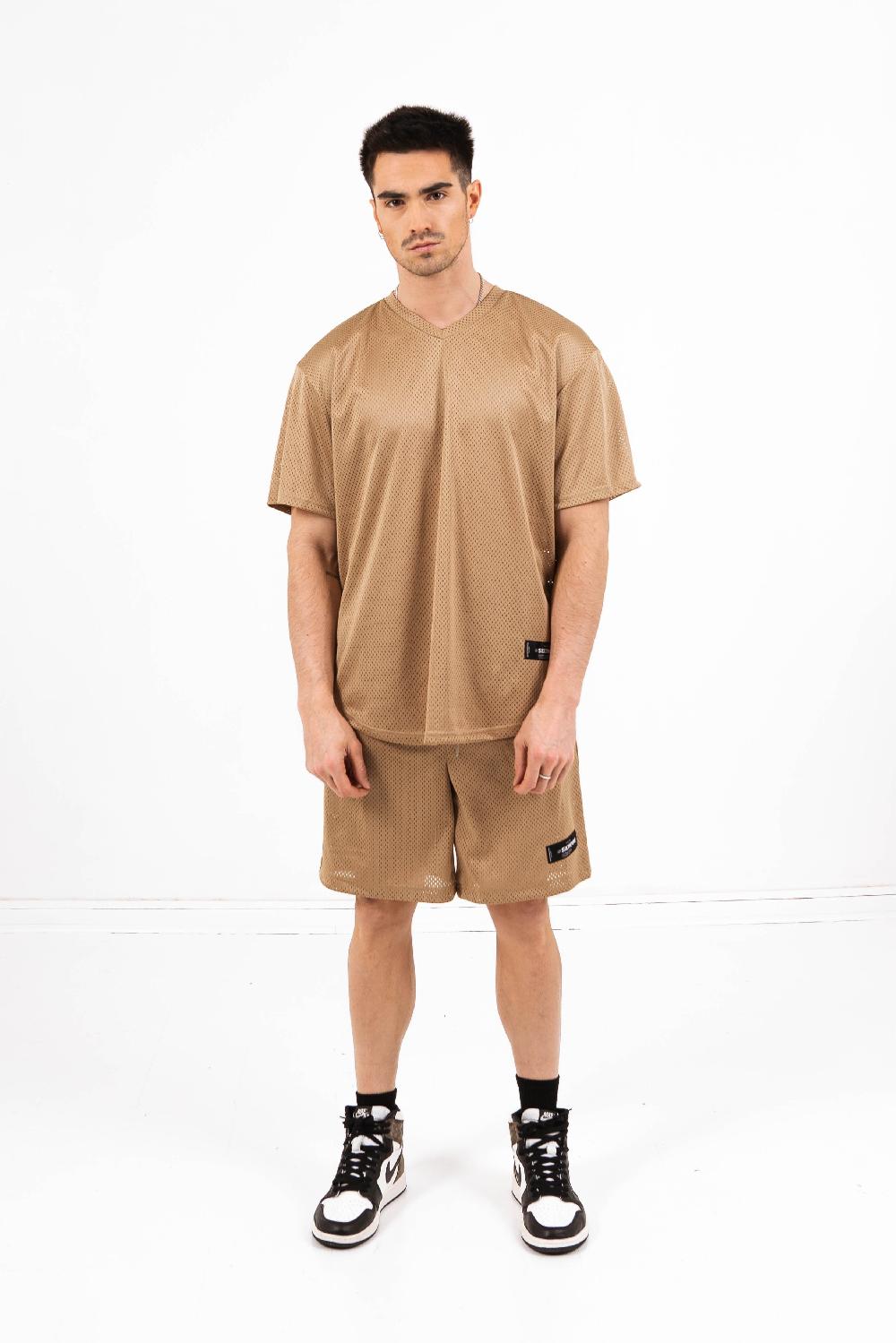 Sixth June Short Mesh Logo Beige
