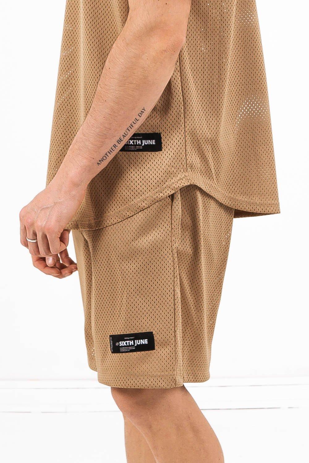 Sixth June Short Mesh Logo Beige