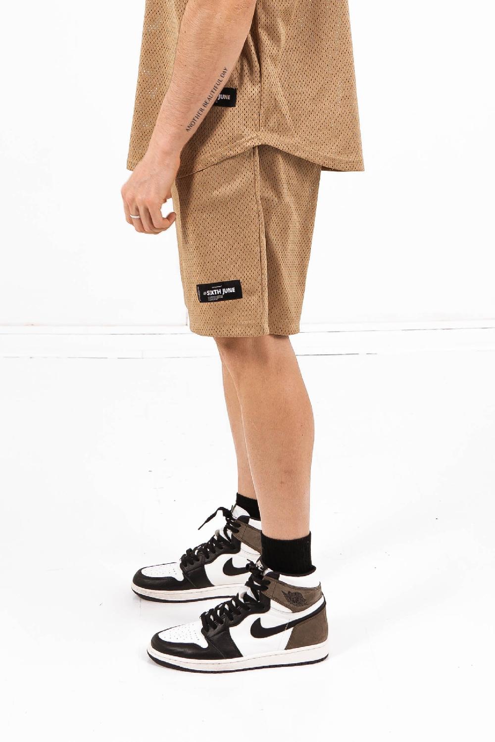 Sixth June Short Mesh Logo Beige