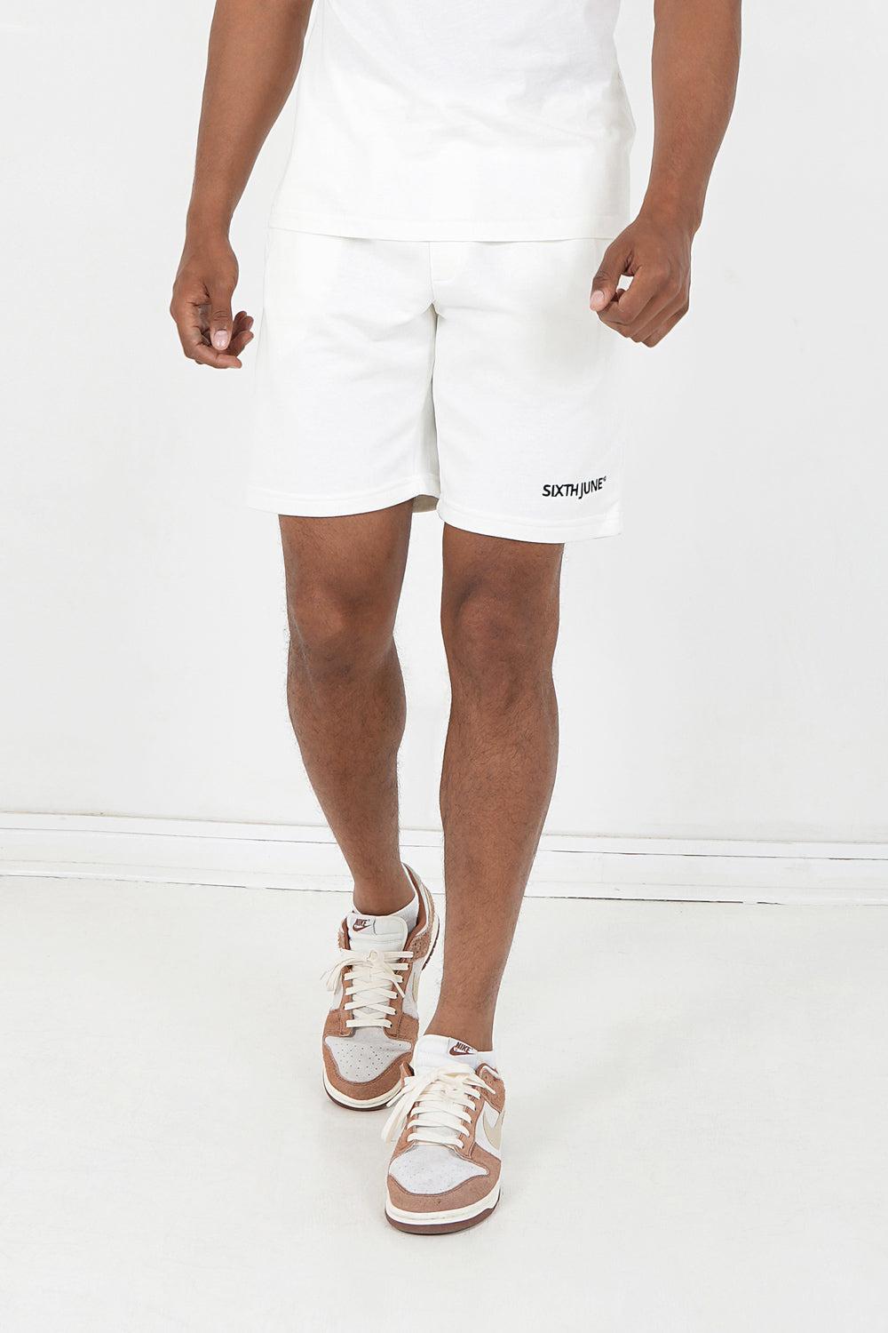 sixth june Short soft logo brodé Blanc