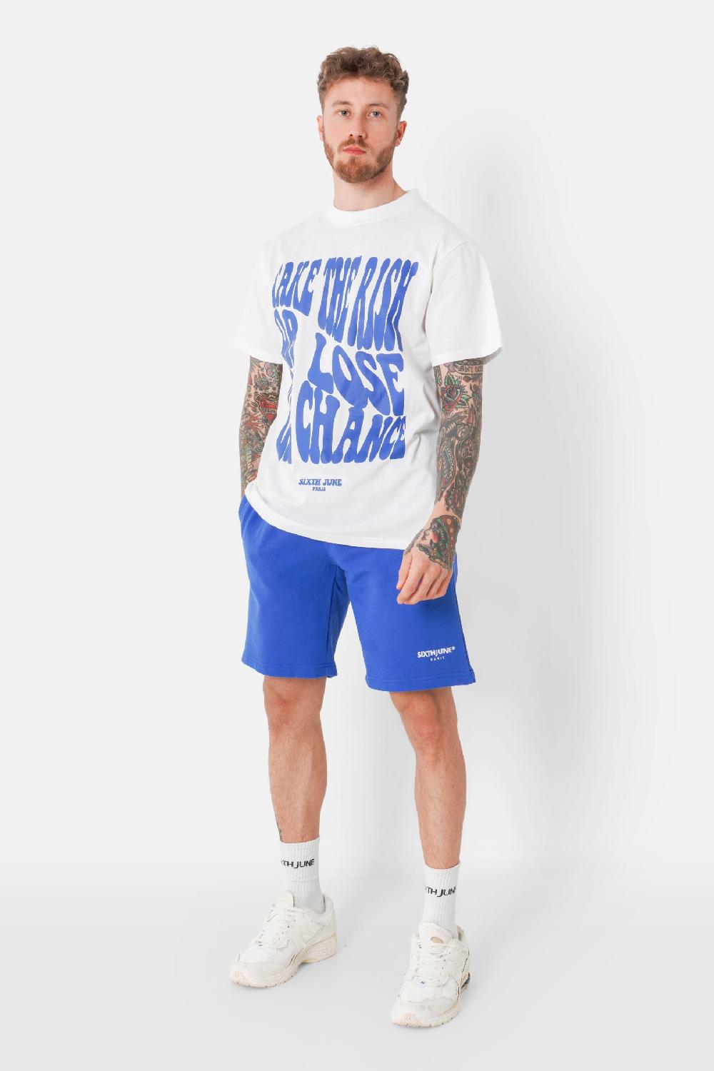 Sixth June Short Soft Logo Brodé Bleu Foncé