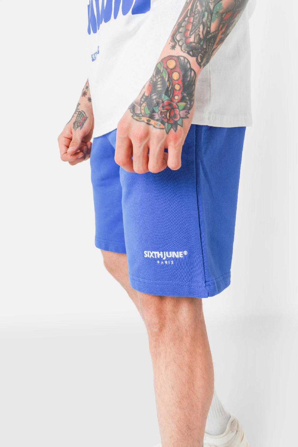 Sixth June Short Soft Logo Brodé Bleu Foncé