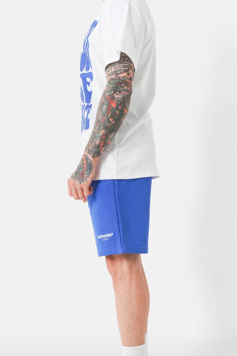Sixth June Short Soft Logo Brodé Bleu Foncé