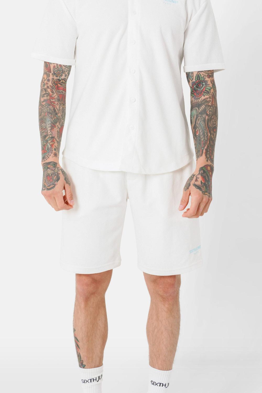 sixth june Short texturé été brodé Blanc