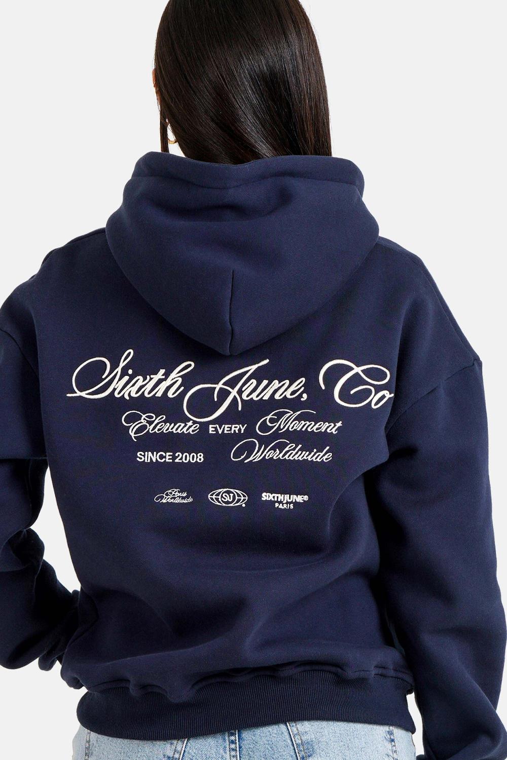 Sixth June Sweatshirt Broderie Elevate Bleu Foncé