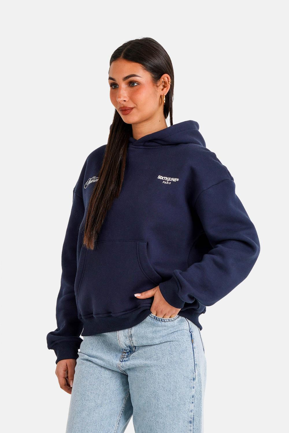 Sixth June Sweatshirt Broderie Elevate Bleu Foncé