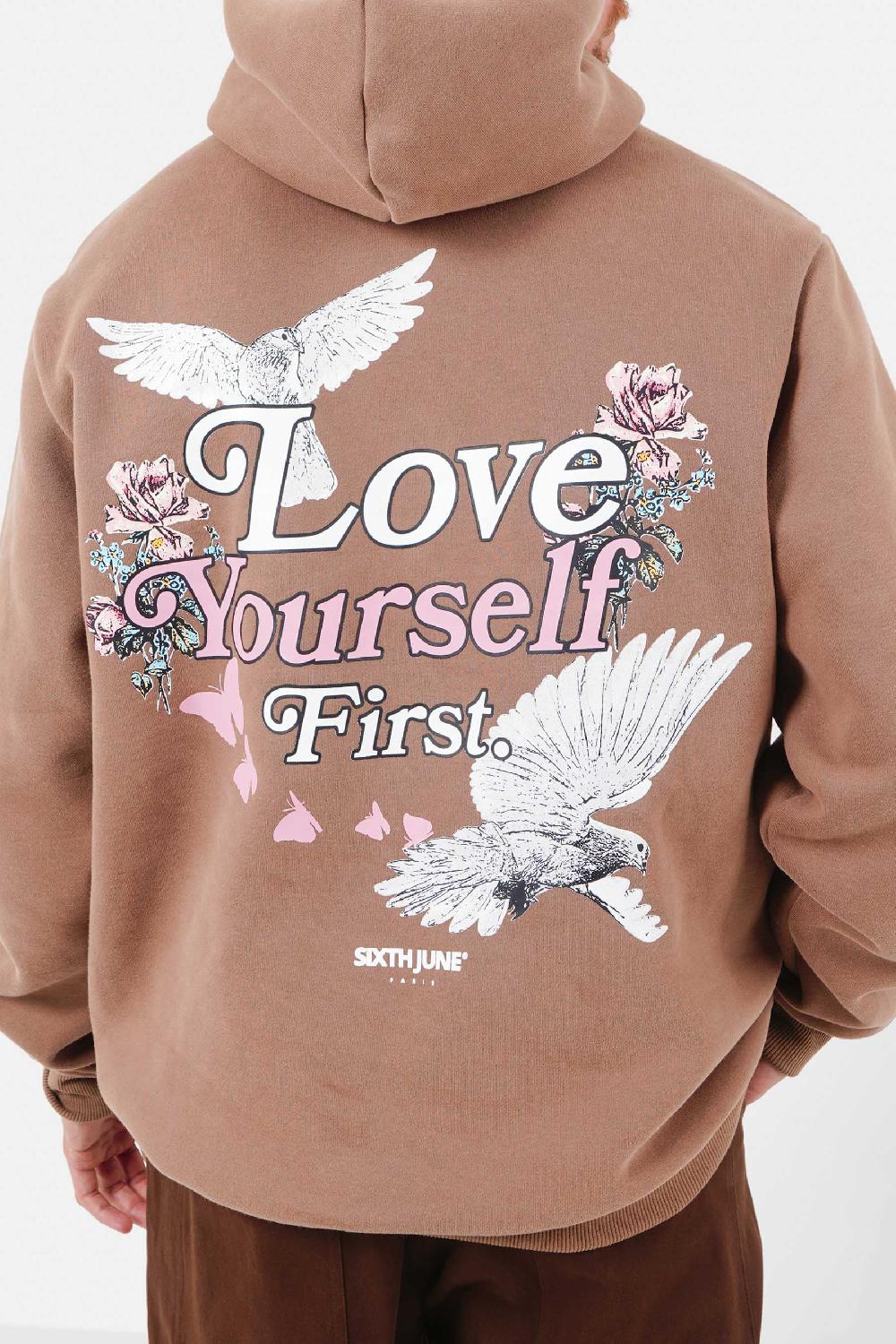 Sixth June Sweatshirt Capuche Colombe Marron