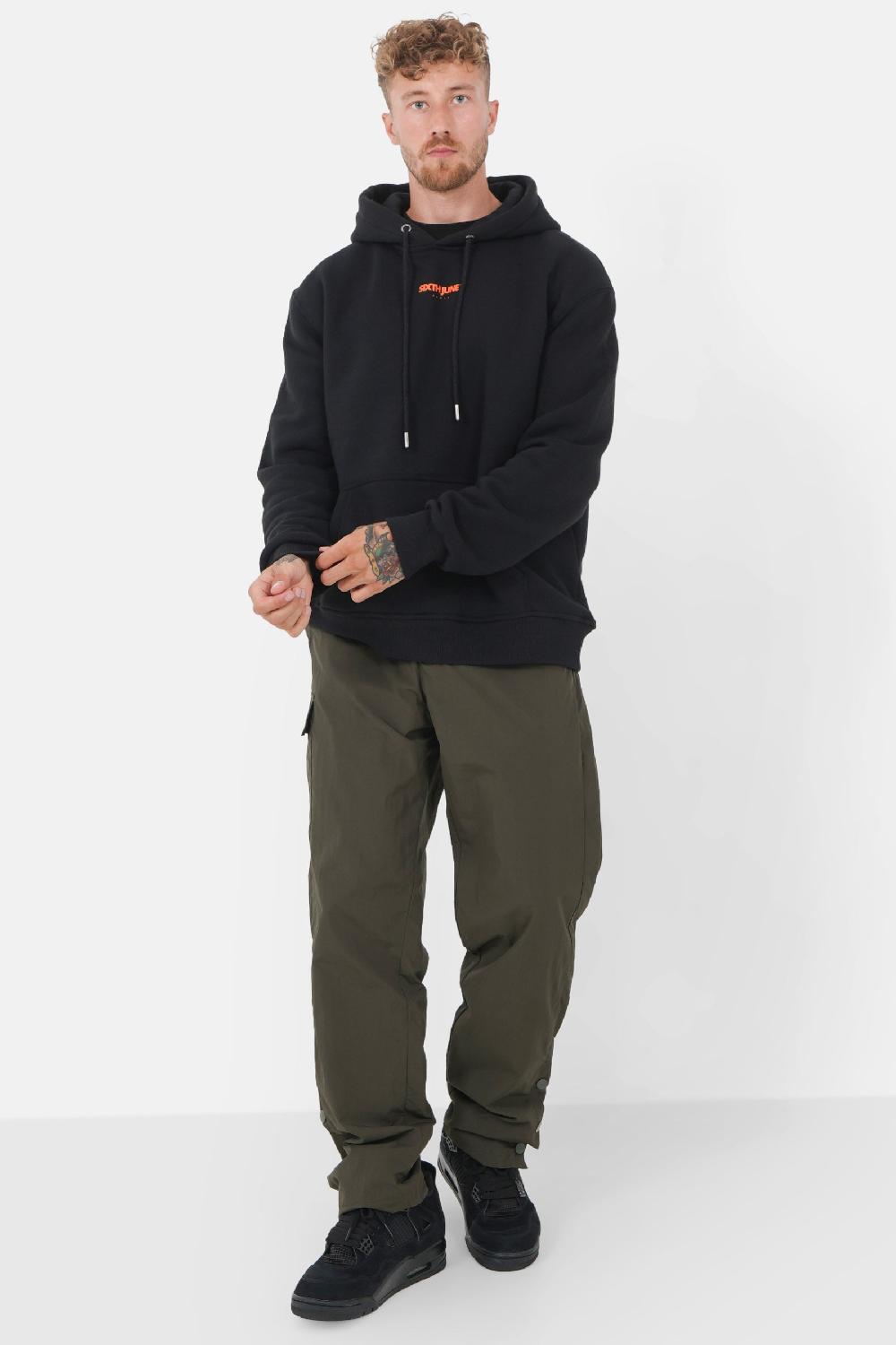 Sixth June Sweatshirt Capuche Imprimé Relief Noir