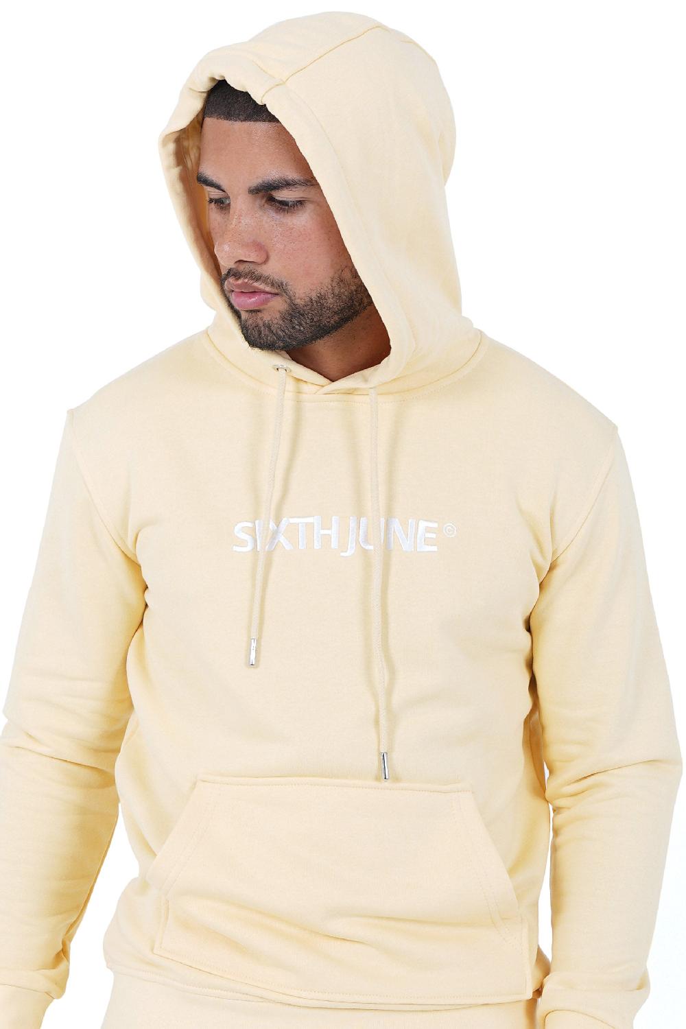 Sixth June Sweatshirt Capuche Logo Brodé Jaune