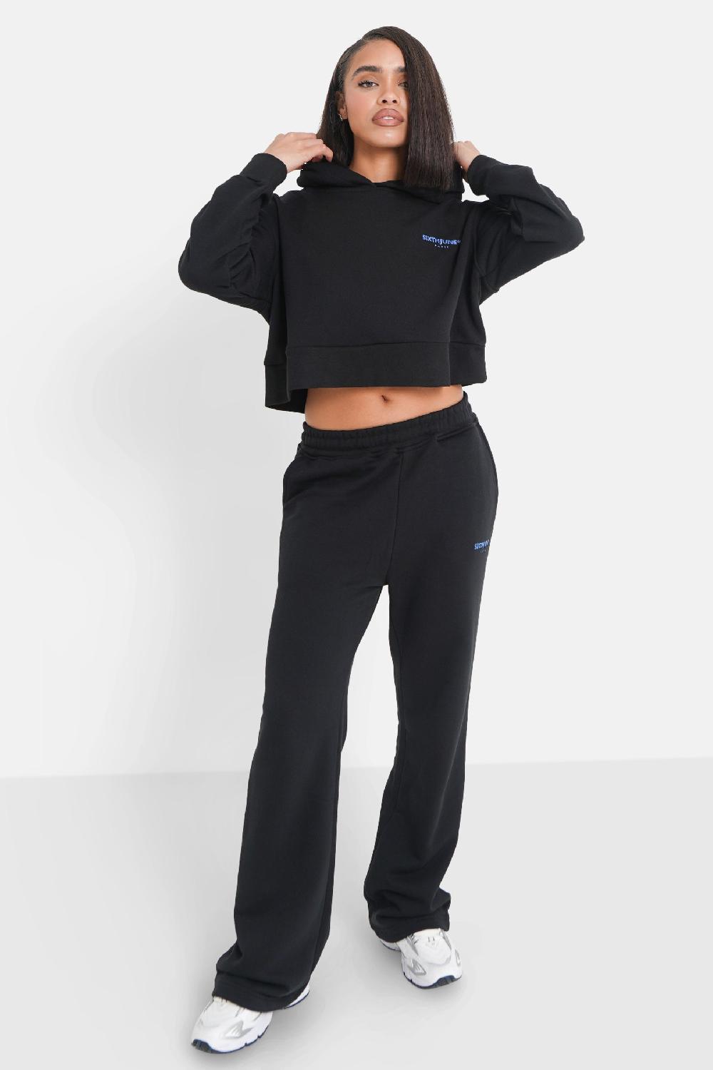 Sixth June Sweatshirt Capuche Logo Brodé Noir