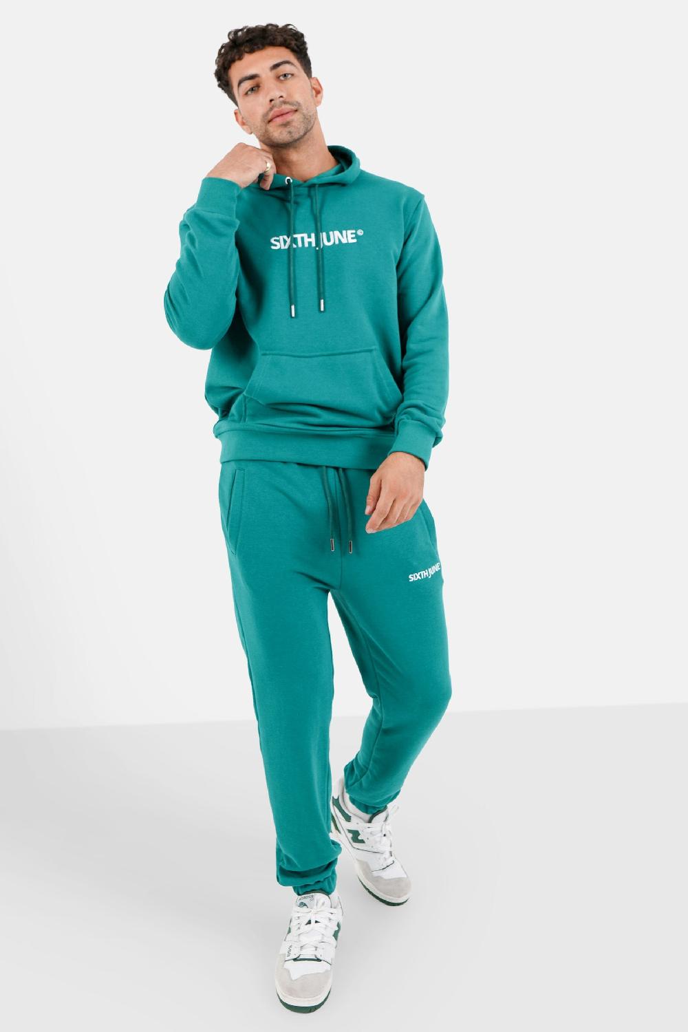 Sixth June Sweatshirt Capuche Logo Brodé Vert