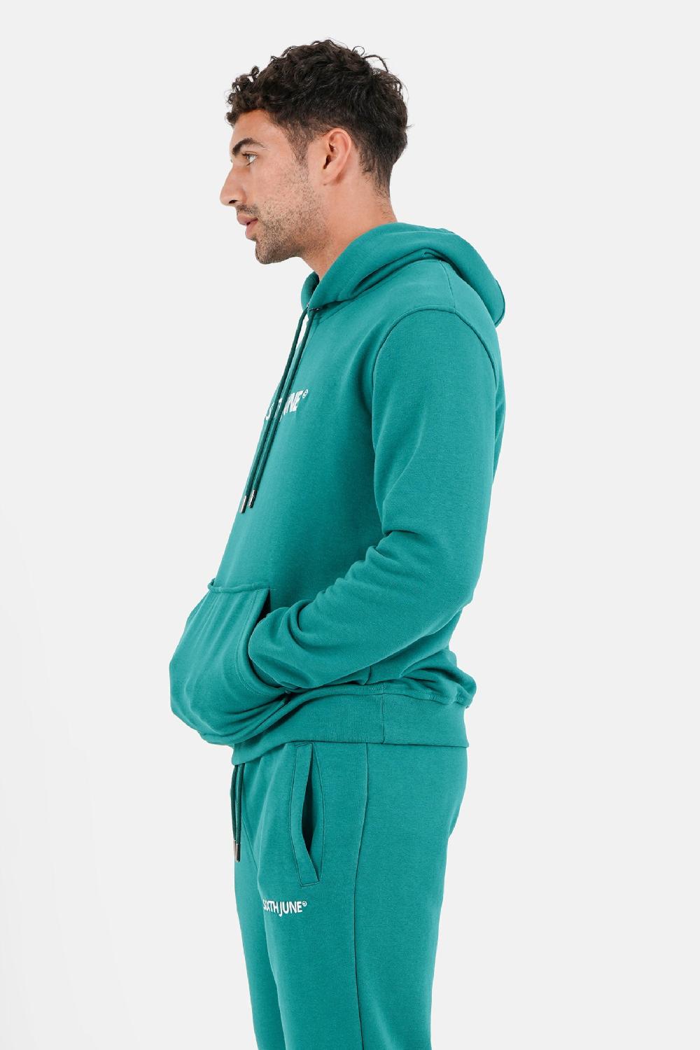 Sixth June Sweatshirt Capuche Logo Brodé Vert