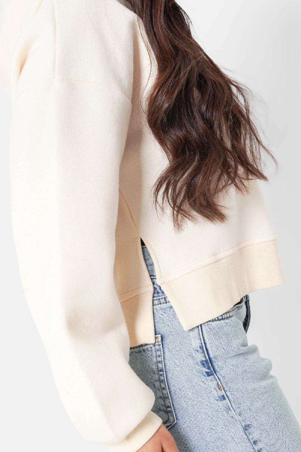 Sixth June Sweatshirt Capuche Logo Gothique Beige