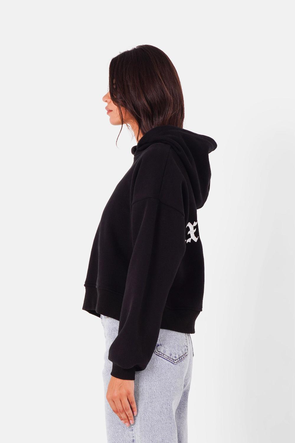 Sixth June Sweatshirt Capuche Logo Gothique Noir